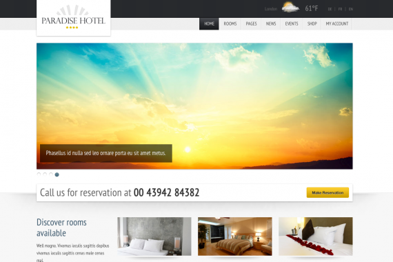 Thème Wordpress Paradise Hotel